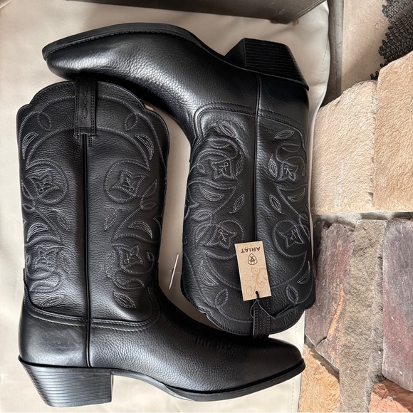 Ariat Ladies Heritage Western Black R Toe Deertan Boot 10001037 Size 12 B EUR 43 - Picture 6 of 12